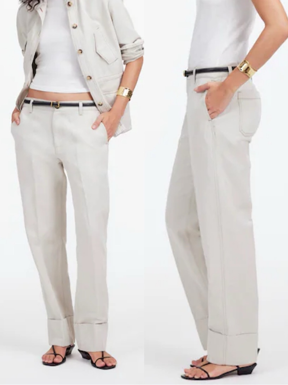 Madewell Dean Easy Straight Pant Cotton Linen Blend